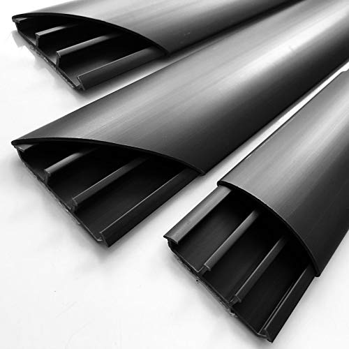 SCOS Smartcosat Bodenkanal, 50x12 mm, 1x60 cm, Schwarz, selbstklebend | PVC, UV-beständig, Innen & Außen, 1 Stange à 60 cm, Made in Germany