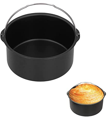 Accessori Antiaderenti per Friggitrice Ad Aria, Accessorio per Friggitrice Elettrica da Cucina per Lavastoviglie Teglia per Dolci in Acciaio al Carbonio(#3)