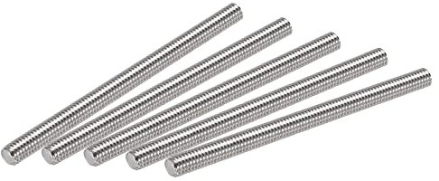 sourcing map 5Pcs M6 x 80mm Fully Threaded Rod 304 Stainless Steel Right Hand Threads,M6-1.0 Thread Pitch
