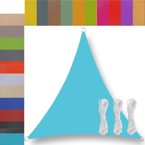 sun shade sails Waterproof Triangle 95% UV Block Breathable rectangle sun shade sail for Garden shade Patio Lawn Activities Canopy Lake blue 2x2x2m