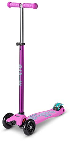 Micro Kickboard | Maxi Kids Scooter for Ages 5-12 | Children up to 110 lbs | 3 Wheel Lean-to-Steer Design | Adjustable T Bar | Smooth Ride PU Wheels | Swiss Design