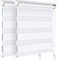 VOUNOT 2er Set Doppelrollo klemmfix ohne Bohren, Duo Rollo Klemmrollo für Fenster und Tür, lichtdurchlässig & verdunkelnd Fensterrollo, 100x150cm, Weiß