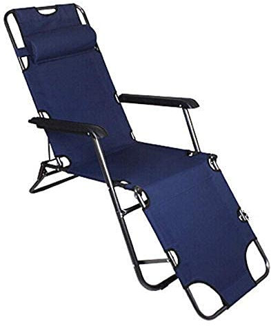 TONZN Outdoor Garten Liegestuhl Liegestuhl Sommer Faltbarer Strandstuhl Liegestuhl Tragbare Rückenlehne Angelstuhl Camping Strandhocker Ruhebett Home Sonnenliege (Marineblau 178
