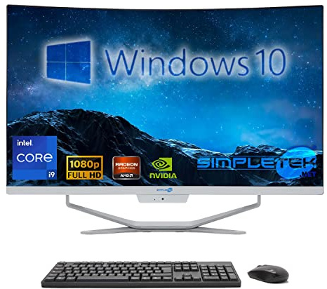 SIMPLETEK - PC All in One 27 Curvo Windows 10 | Processore Core i9 12° Gen con Scheda Video RX550 4GB | 16GB RAM DDR4 SSD 960GB