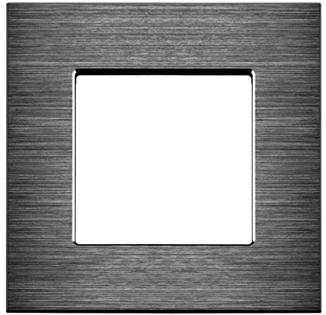 LUXUS-TIME Nur Rahmen Wandblenden Lichtschalter Blenden Schalterleisten für Touchschalter, Lichtschalter, Steckdosen, Unterputz Dosen aus Aluminium in Gold, Silber, Schwarz (1-Fach, Schwarz-Aluminium)