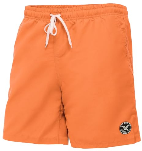 Ladeheid badbyxor för män, bekväma långa badshorts med bred elastisk linning, dragsko och fickor, simbyxor boardshorts – LA40-129, apelsin, 3XL