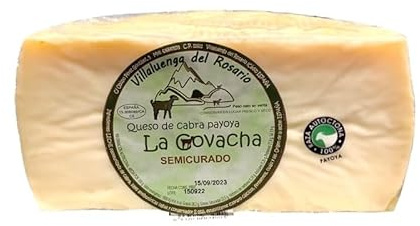 Queso semicurado de Cabra Payoya Artesano: Un viaje gustativo a la Sierra de Grazalema. La Covacha fusiona la tradición y la calidad en cada rincón de este queso excepcional. (1/2 Pieza 1KG APROX)