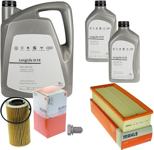 Inspektionspaket Wartungspaket Filterset mit 7 L 0W-30 Motoröl LongLife 3 FE, Ölfilter Luftfilter Ölablassschraube