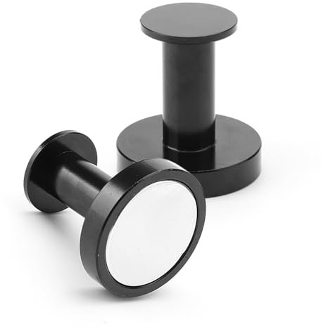 ZMDMAH 2 Pezzi Ganci Magnetici, Ganci Magnetici Extra Forti, Magneti con Gancio Rotondi, Gancio Magnetico per Asciugamani per Bagno, Cucina, Porta, Armadio, Ottone -36 Mm Spessore, 32 Kg, N52
