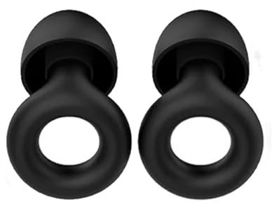 High Fidelity Ear Plugs – for Noise Reduction, Musicians, Concerts, Work, Motorcycles, and Noise Sensitivity – 18dB Noise Cancelling – Silicone Ear Tips in XS, S, M, L – Black