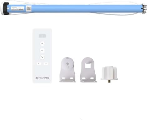 Matter 2N WiFi smarta rullgardiner för rör 37–38 mm, kompatibel med Google Home, Alexa, HomeKit, kabeldragning krävs (motor med 9 fjärrkontroll)