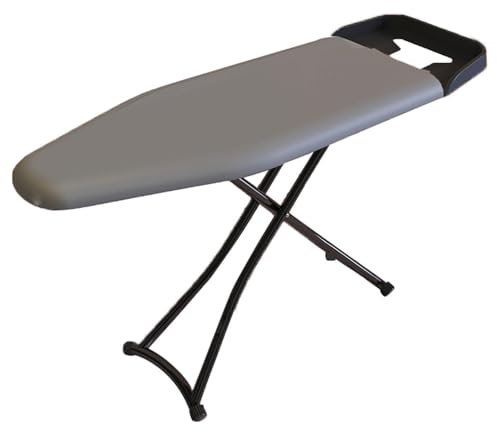 LMXRYPD Bügelbrett mit Ausziehbarer Bügeleisenablage, Höhenverstellbares, Klappbares Ironing Board, Bügeltisch in Voller Größe, Stabiler und Stabiler Stahlrahmen(Gray,120cm/47.2in)