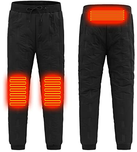 Pantaloni Riscaldati Invernali Uomo Donna 2024 Nuovo Pantaloni Riscaldati Pile Stile Coppia con Ricarica USB 3 Zone Riscaldamento Pantaloni Antivento per Sci Escursionismo Ginocchiere Termostatiche