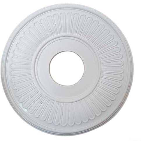 Oniissy Médaillon rond décoratif en polyuréthane pour ventilateur de plafond - Plaque d'éclairage - Médaillon de plafond - Anneau pour luminaires, ventilateurs de plafond, lustres