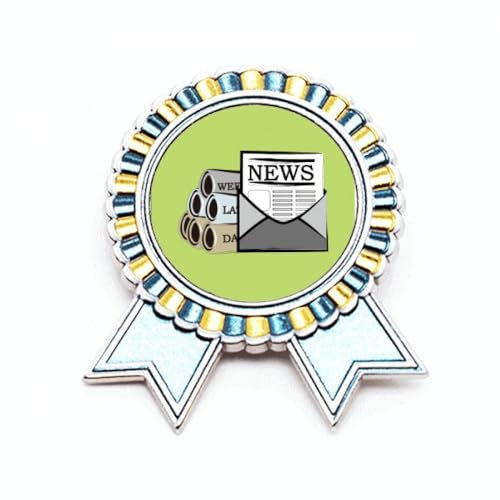 Brosche mit Spulen-Informationen, Buchstaben, Anstecknadel, Gewinner-Auszeichnung, Medaille, M, Metall