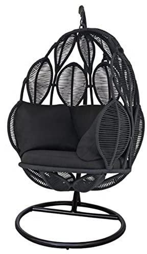 Rattan Hängematte Schaukel Stuhl mit Ständer für Indoor Outdoor Garten Balkon Hängemöbel für Entspannung und Komfort (Boden)