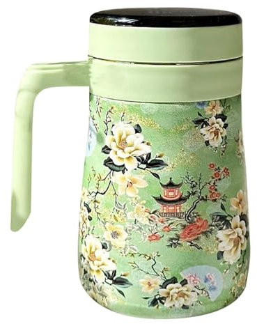 Termal Coffee Caraffa, Insulated Teapot, Vacuum Coffee Caraffe, Tea Pitcher, Stainless Steel Caraffa with Removable Infuser, 550 ml Hot Water Pitcher, 6,1 x 3,74 Inches for Parties and Home Coffee and