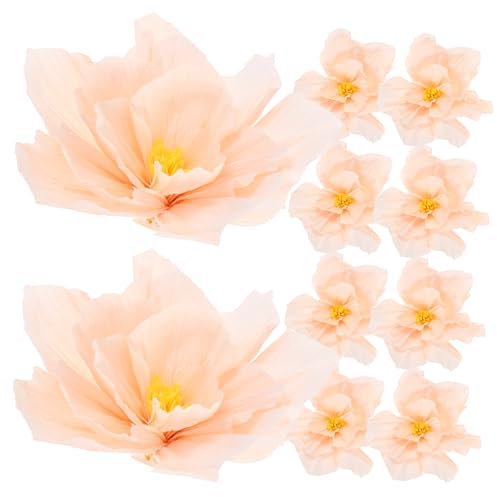 FONDOTIN 10stücke Teiliges Große Krepppapierblumen Für Hochzeiten Und Partys Papierblumen-kit Romantische Dekorationen Für Zuhause Und Garten Zartem