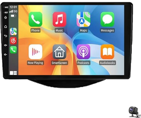 LiteGauge Autoradio für Peu-geot 108 Ci-troen C1 to-yota Aygo 2015-2020 kabelloses Carplay Android Auto GPS Navigation 9 Zoll Touchscreen Bluetooth RDS FM SWC 5G WLAN 1080P Kamera(Color:8 CORE 2+32G)