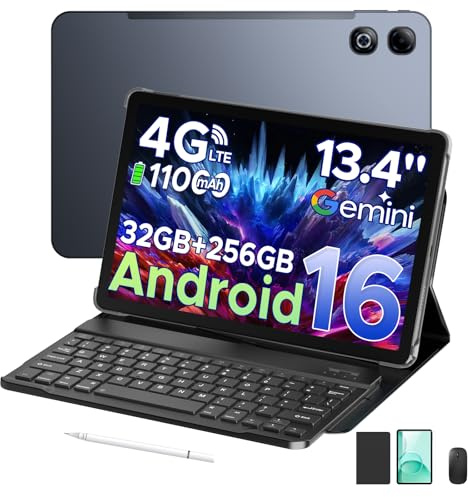 DOOGEE Tab G6 Max Android 16 13,4'' Tablet con Teclado y Lápiz Táctil, 11000mAh 32GB+256GB/2TB Tablet 13 Pulgadas, 4G LTE Tablets Grande Octa Core, Gemini AI/13MP+8MP/Face ID/Widevine L1 Tableta Niño