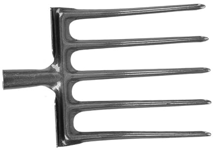 Fourche de Pelle, Outil de Fourche de Jardin Robuste en Acier à Haute Teneur en Carbone pour Parterre de Fleurs (5 Dents)