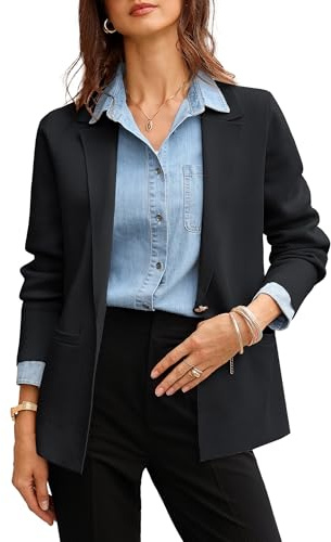 GRACE KARIN Women's Cardigans Lapel Collar Blazer V Neck Business Cardigan