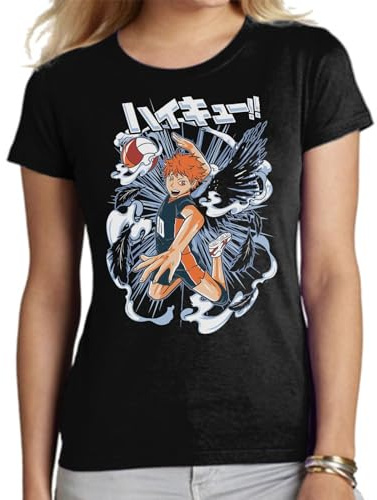 the Fan Tee Camiseta de Adulto de Mujer Dibujos Animados Haikyu Divertido El Pequeño Gigante, Tobio, Karasuno, Voleibol 003 XL