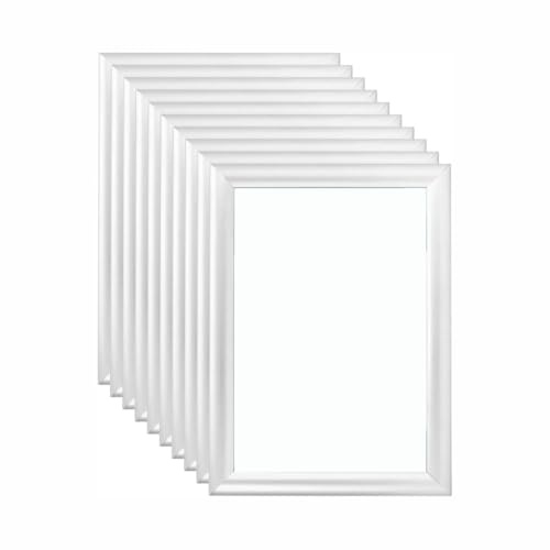 My Shopfittings The 10 Pack A4 Clip Frame Snap Poster Display Frames – Wall Mount Front-Opening Picture Holder, 25 mm Anodised Aluminium, Silver