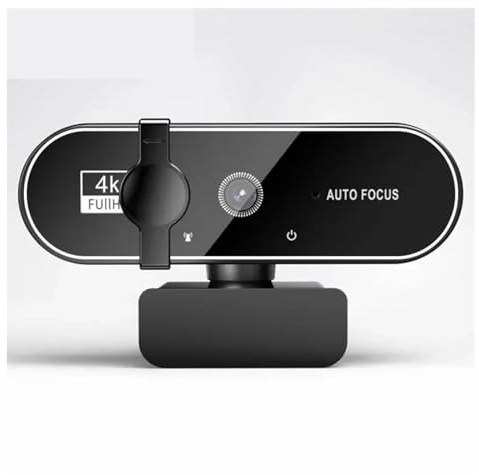 JOJIDE Webcam 4K con messa a fuoco automatica 30FPS, fotocamera for computer USB 2K/1080P con doppio microfono integrato e copertura for la privacy(4K)