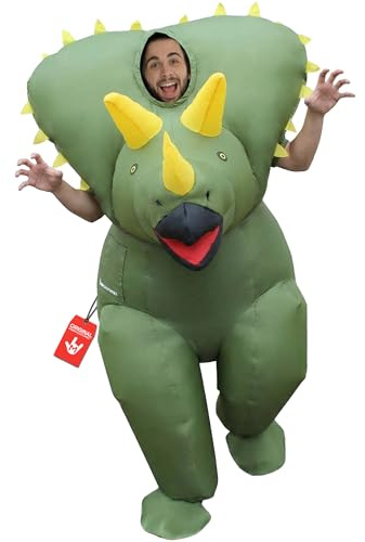 Morph Costumes Disfraz Dinosaurio Hinchable Triceraptor Adultos, Disfraz Carnaval Adulto Talla Única