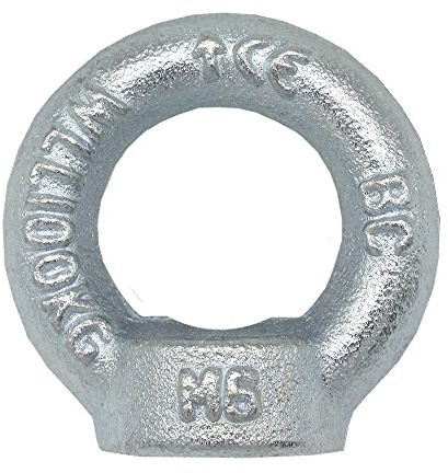 Ringmutter M6 DIN 582 C15E 6 Stück Ösen-Mutter Eisen verzinkt Anschlagmittel Traglast 70kg Hochwertige Qualität