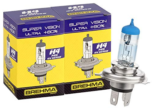 Duo Set BREHMA H4 Super Vision Ultra +80% Autolampe 12V 60/55W