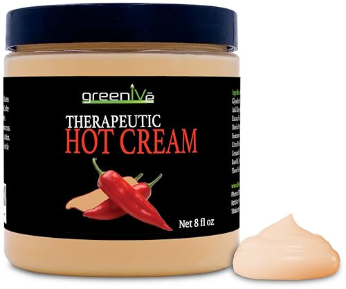 GreenIVe Hot Cream Massage Lotion Hot & Cold Sensation for Joints and Muscles and Skin Tightning Wraps (8oz Jar)
