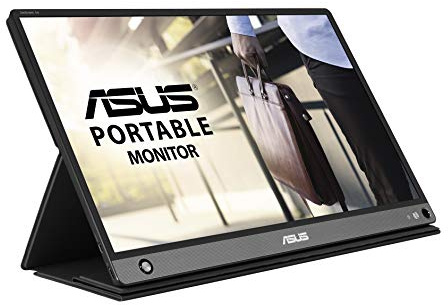 ASUS ZenScreen GO MB16AHP - Monitor portátil de 15.6 FullHD (1920x1080, USB-C, Batería integrada, Micro-HDMI, Antiparpadeo, Luz azul de baja intensidad), 220cd/m², Gris