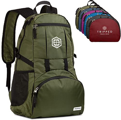 TRIPPED Travel Gear Reiserucksack, faltbar, leicht, für Reisen (grün)