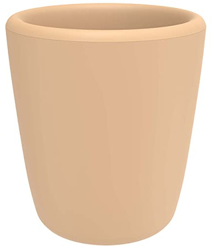 OLGS Silikon Becher Trinkbecher für Kinder | Trinklernbecher Kinderbecher Rutschfest Beige | Kindergeschirr, Babybecher, Silikonbecher für Baby und Kleinkinder Spülmaschinenfest BPA-frei 140ml (Cream)