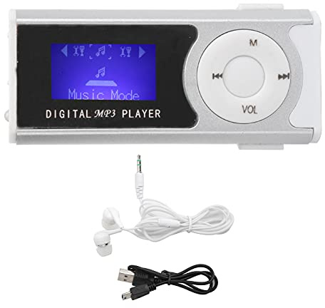 Lecteur Mp3, Mini Lecteur Multimédia de Musique Numérique Portable Avec Clip Arrière pour Lampe de Poche pour Courir, Beau Cadeau pour Enfants étudiants Garçons Filles, Sans Carte Mémoire(Argent)