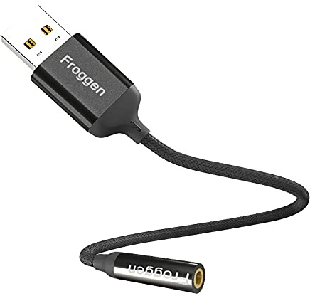 USB A auf 3.5mm Klinke Aux Adapter, USB auf Aux Audio Headset Adapter TRRS Stereo USB Externe Soundkarte für PS4, Headset (CTIA/OMTP Standard), Mikrofon, Laptop, PC