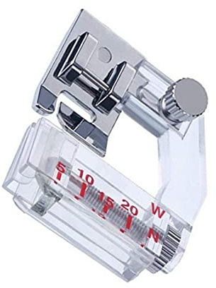 Piedino per macchina da cucire, piedino per sbieco regolabile da 5 mm a 20 mm Piedino universale per righello adatto Snap-on per cucito a stelo basso Brother, Singer, Janome, Kenmore, Babylock.
