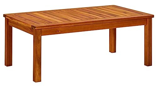 vidaXL Mesa de Centro de Jardín Auxiliar Consola Mesita Salón Lateral Café Sofá Sala de Estar Muebles Mobiliario 90x50x36 cm Madera Maciza de Acacia