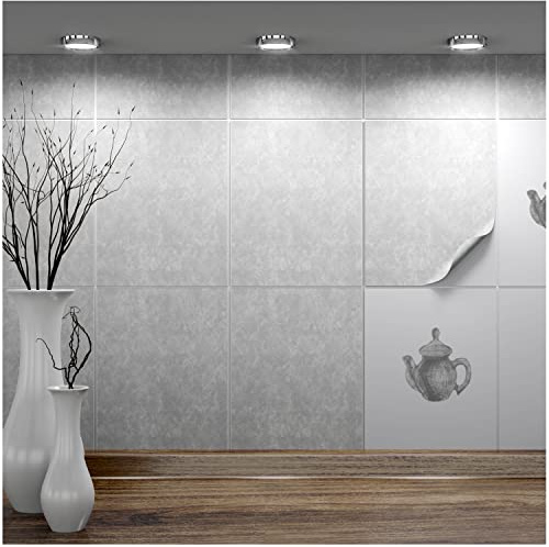 FoLIESEN - Autocollants pour Carreaux 20x25 cm | Film Autocollant pour carrelage de Salle de Bains et de Cuisine | Retirable sans résidus | carrelage adhesif | 15 pièces, .:Décor Shades of Grey