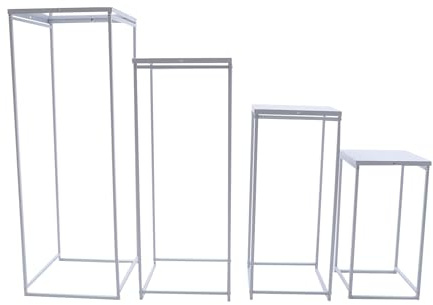 kangten Blumenständer Metallständer 4tlg Metall Blumen Ständer Blumenhocker Pflanzensäule für Hochzeit Hintergrund Deko Weiß
