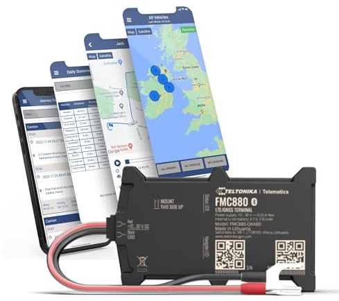 Transpoco 4G Traceur GPS Voiture avec SIM intégrée - GPS Tracker pour véhicules et Motos - Connexion Batterie, Geofencing, Suivi en Temps réel (abonnement requis)