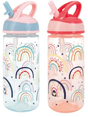 Nuby Sippy Cup, Rainbows, 540 ml (Pack of 2)