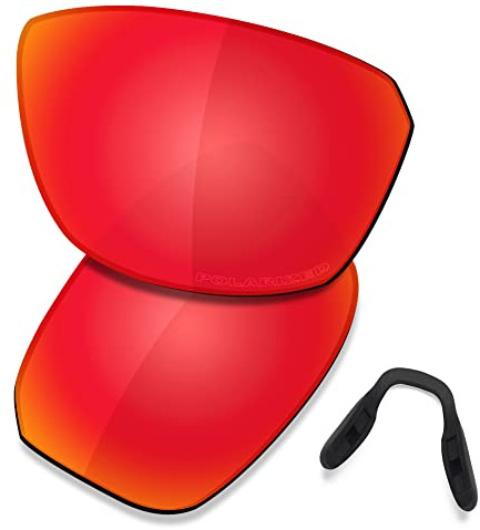 Saucer Verres et plaquettes de nez de rechange pour lunettes de soleil Oakley Split Shot OO9416, High Definition - Fire Red Polarized, taille unique