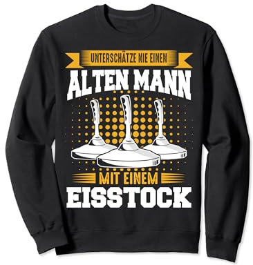 Stockschießen Eisstock Eisstockschießen Alter Mann Stock Sweatshirt