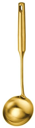 SLEDEZ Cuillère À Louche De Cuisine Cuillère à Soupe dorée, ustensiles de Cuisine créatifs en Acier Inoxydable, Outils de Cuisine