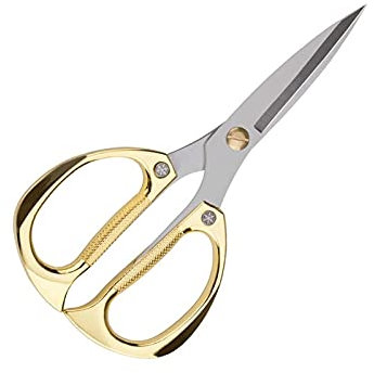 Bastelschere, Schneiderschere aus Edelstahl for Haushalt, Küche und Büro – 19 cm – goldene Schere