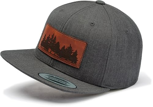Berretto da uomo Flexfit Snapback: Woodland – Kappi per gli amanti della natura, da baseball, da donna, per attività all'aria aperta, foresta, arrampicata, grigio, Taglia unica