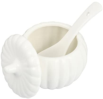UNbit Sopera de sopa Tazón de calabaza Tazón de sopa de calabaza, Tazón de huevo al vapor Tazón de postre de azúcar de cerámica con tapa y cuchara Olla for estofado Utensilios de cocina for el hogar S